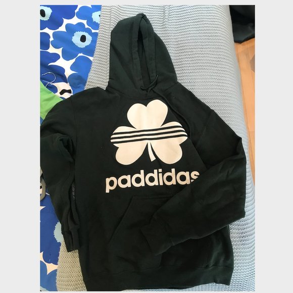 green/white "paddidas" hoodie, size S - Picture 1 of 1